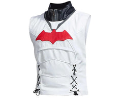 Red Hood Arkham Knight Leather Jacket & Vest: Superhero Cosplay Costume For Men
