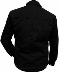 Men's Yellowstone Cole Hauser Rip Wheeler Stylish Black Cotton Denim Jacket