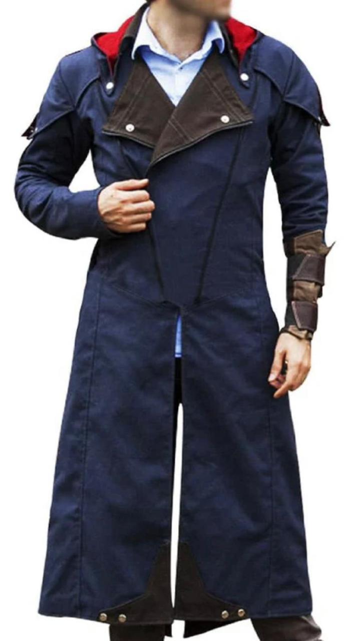Assassin's Creed Unity Arno Dorian Blue Denim Cloak Cosplay Costume Hoodie coat