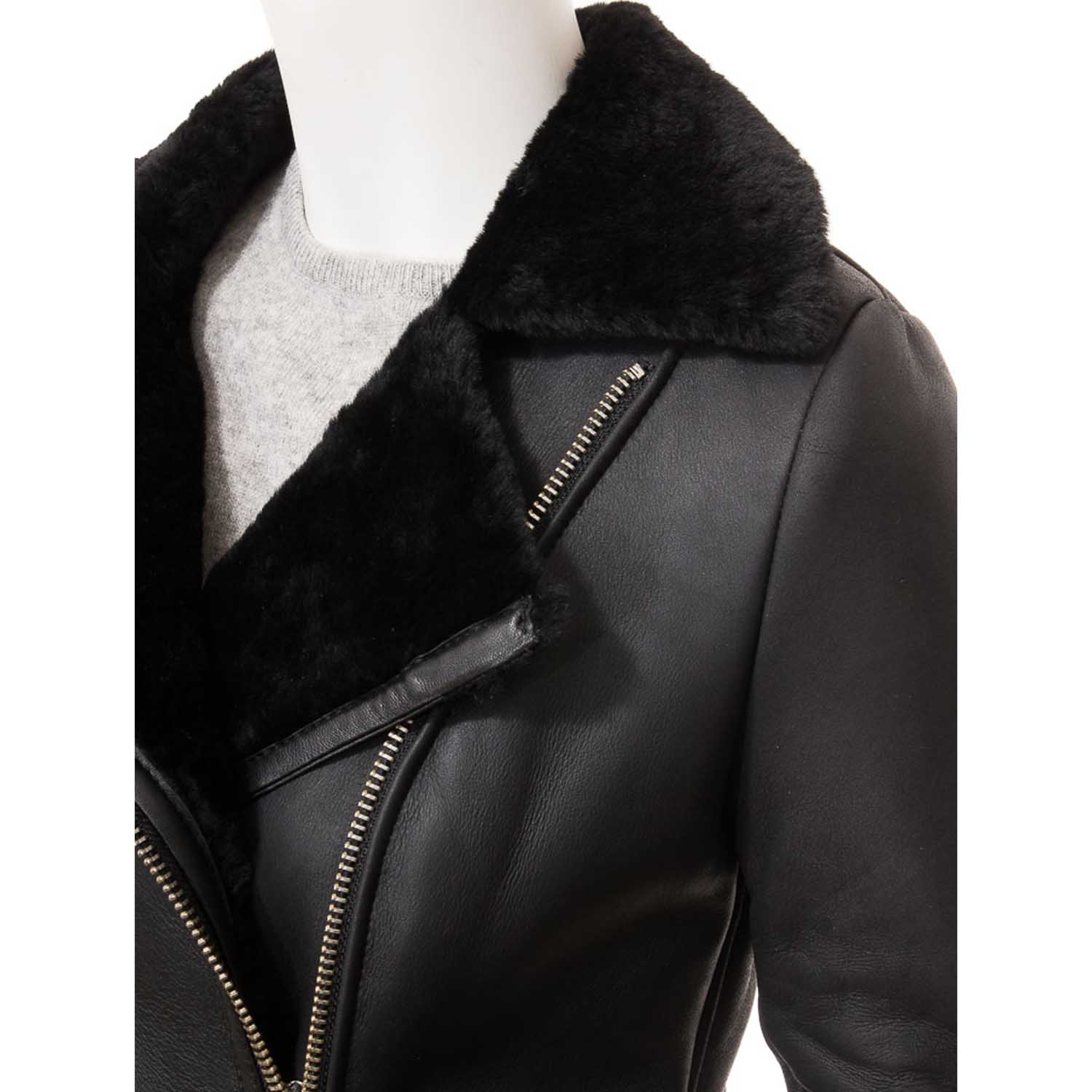 Womens Leather Sheepskin Shearling 10