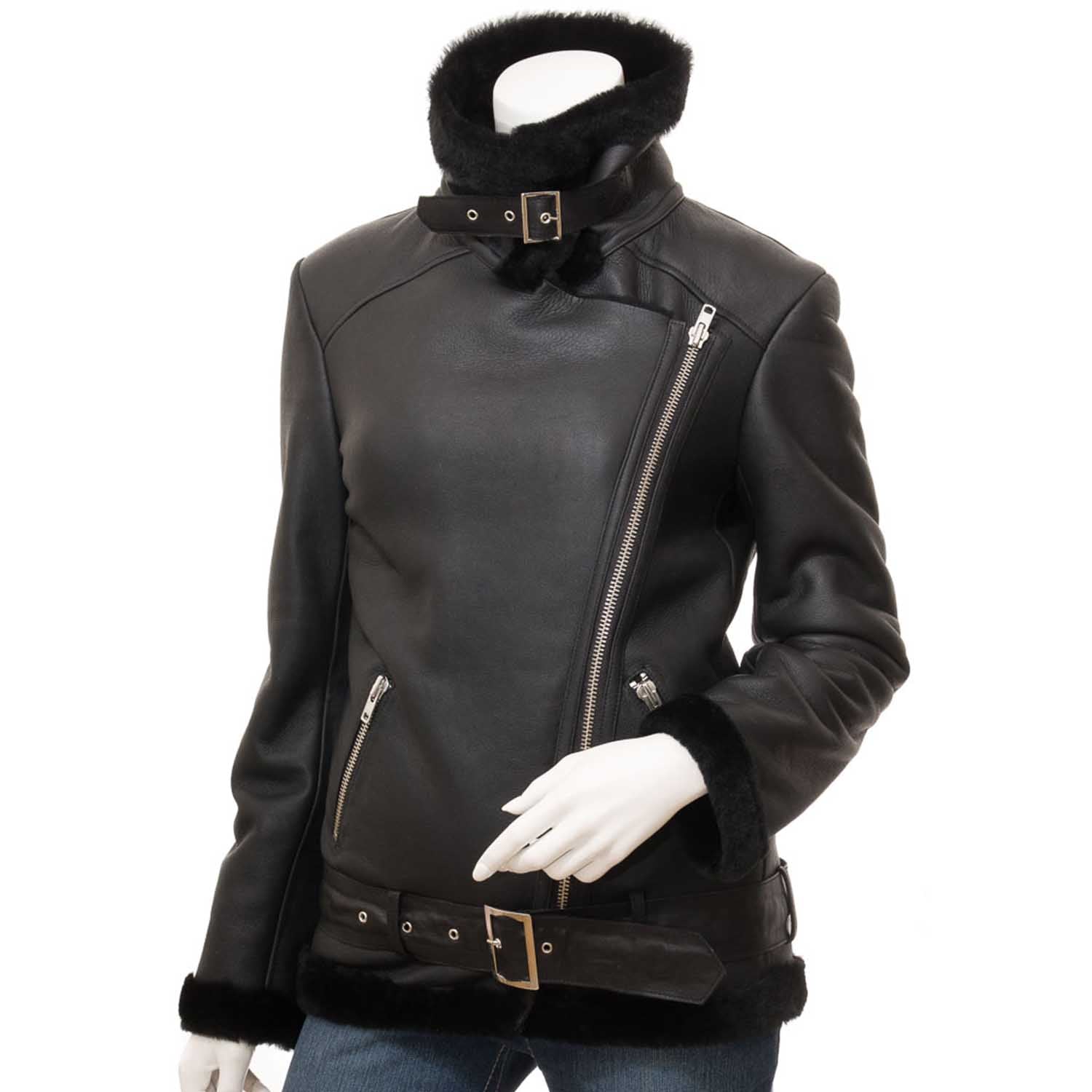 Womens Leather Sheepskin Shearling 18