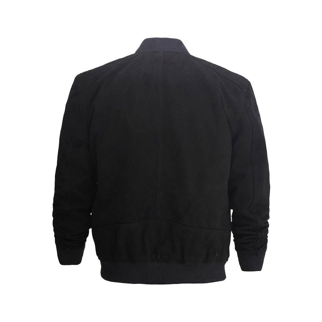 Adamsville Men's Black Suede Bomber Jacket