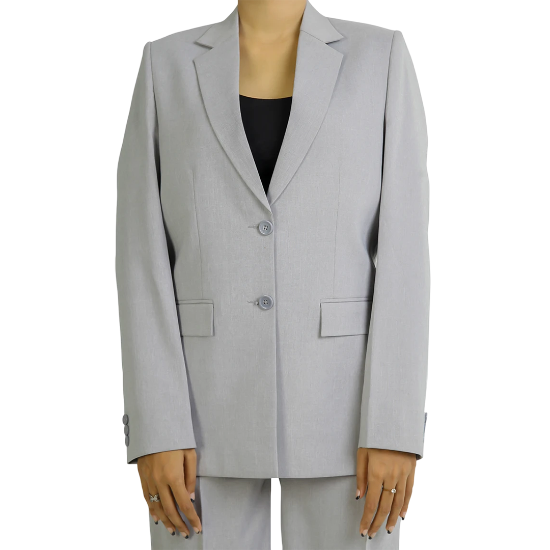 Alina Women's Grey Regular Fit Pant Suit