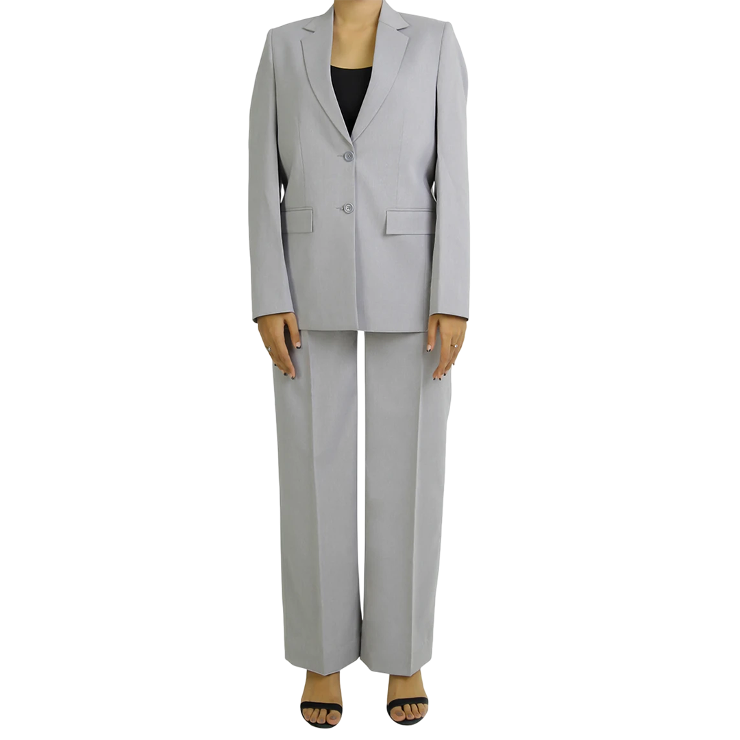 Alina Women's Grey Regular Fit Pant Suit