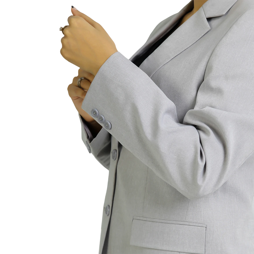 Alina Women's Grey Regular Fit Pant Suit