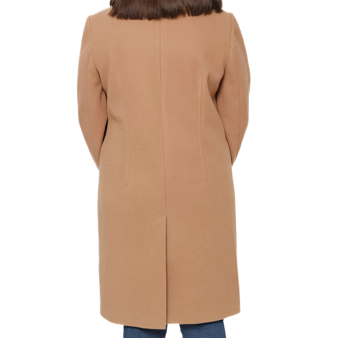 Aline Women's Regular Fit Beige Wool Coat