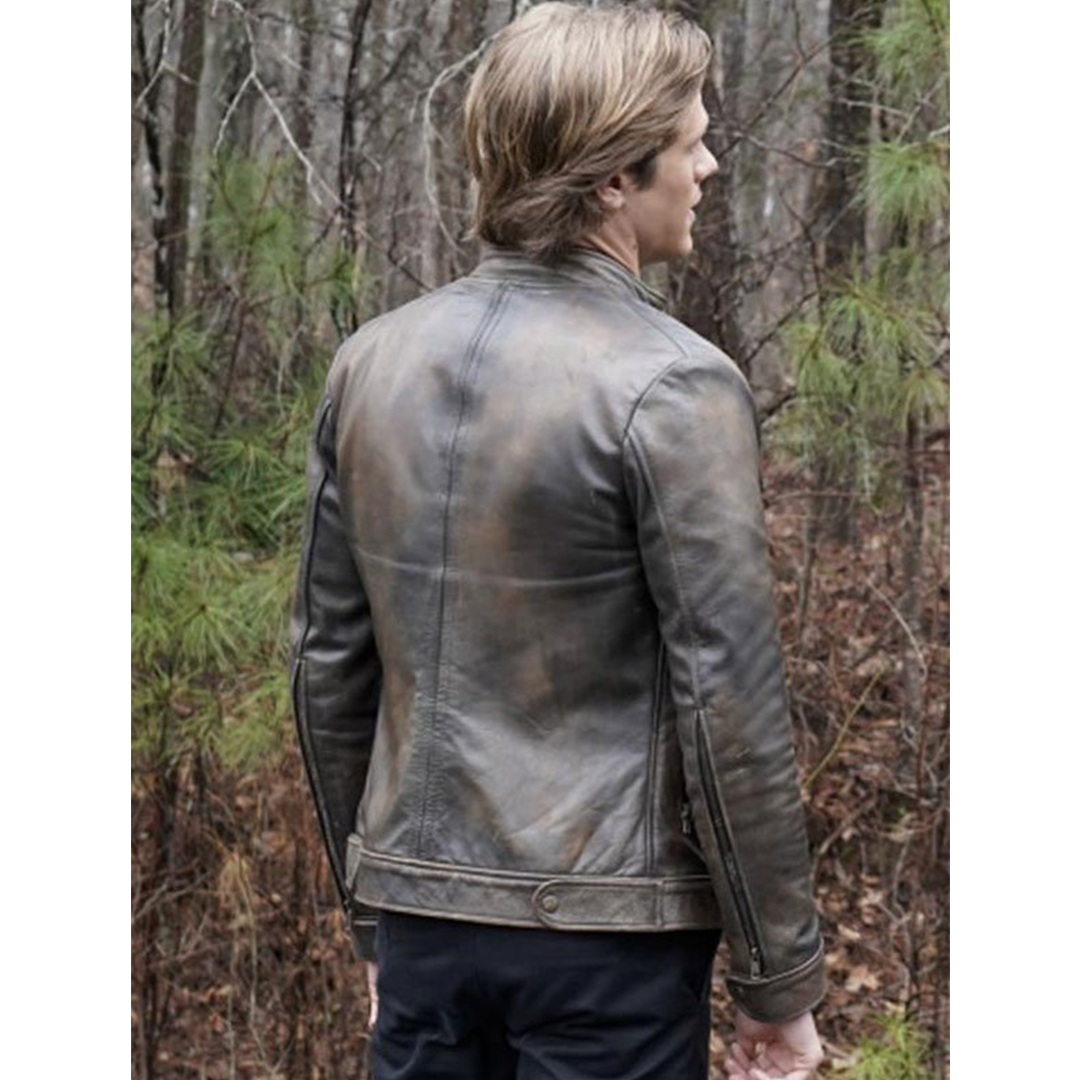 Angus MacGyver Distressed Brown Leather Jacket