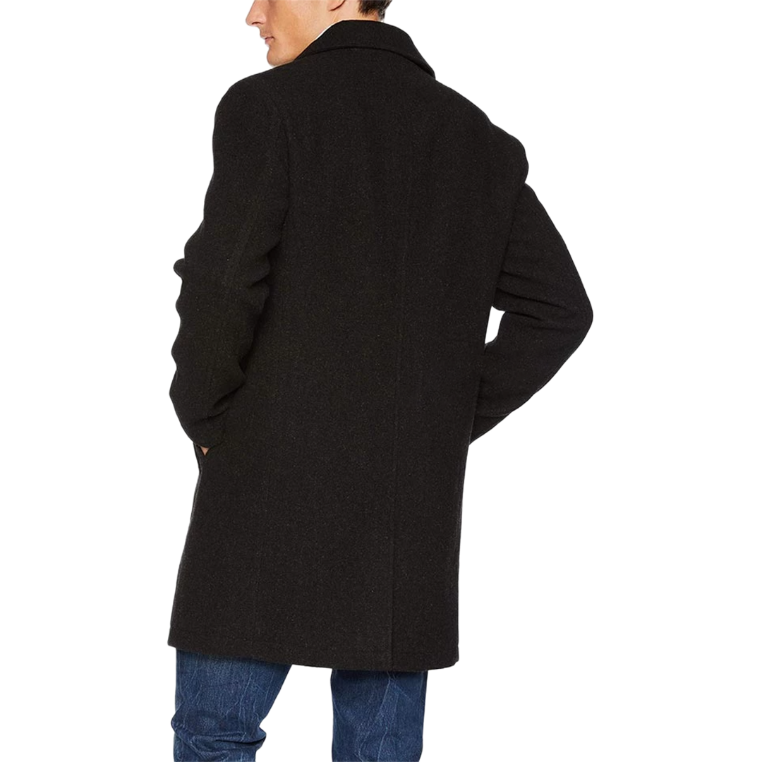 Armando Men's Black 3/4 Length Wool Coat