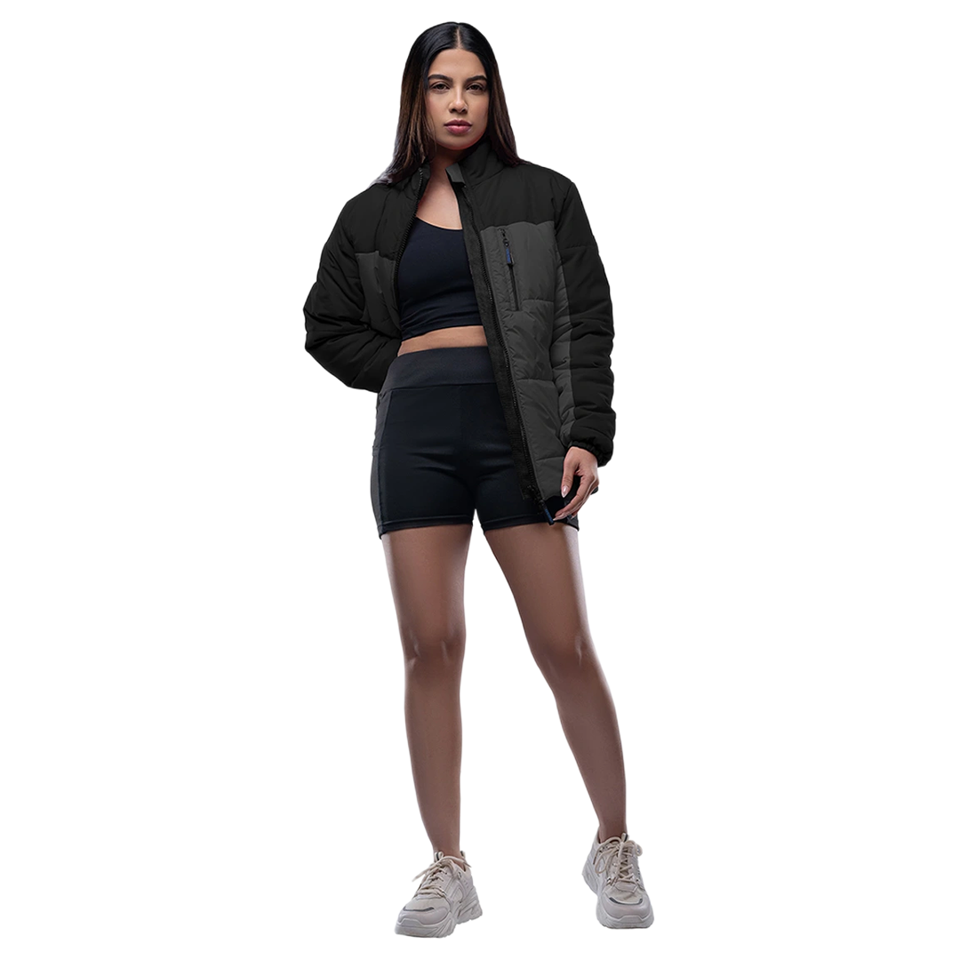 Ashley Black and Gray Puffer Jacket