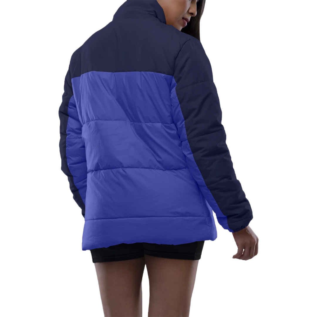 Ashley Womens Two Tone Blue Puffer Jacket