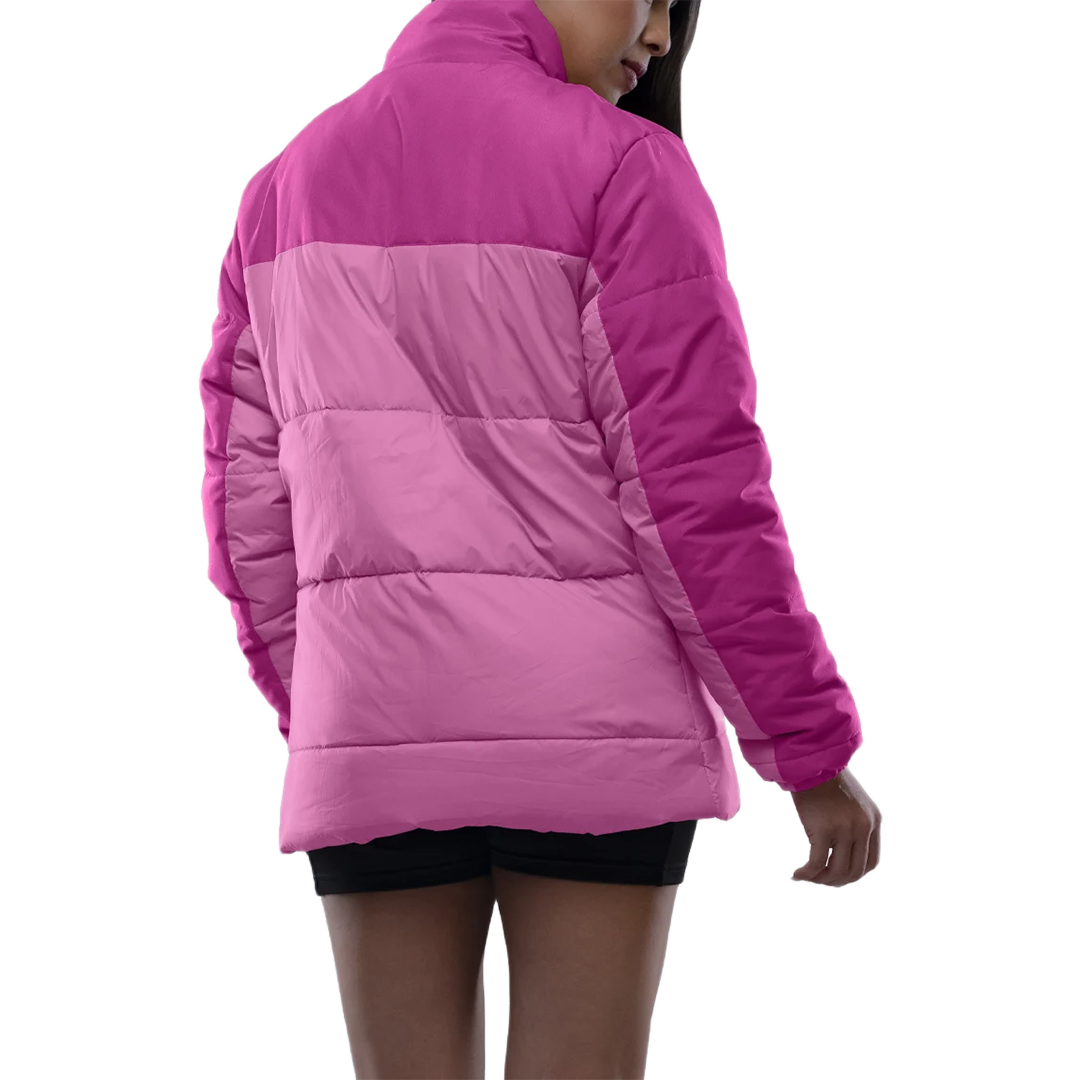 Ashley Womens Two Tone Pink Puffer Jacket