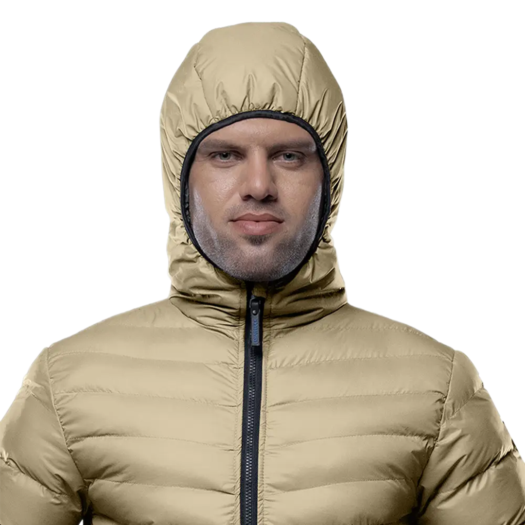 Austin Beige Hooded Puffer Jacket – Lightweight & Insulated
