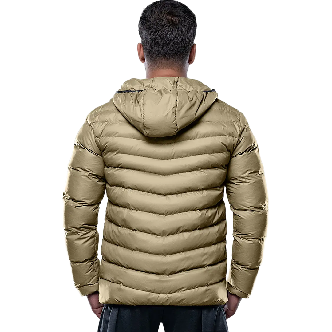 Austin Beige Hooded Puffer Jacket – Lightweight & Insulated