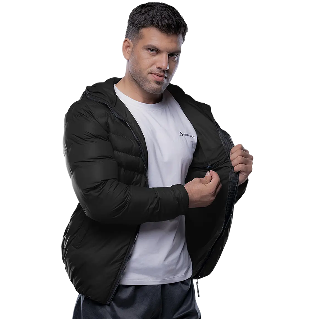 Austin Puffer Jacket Black with Hood