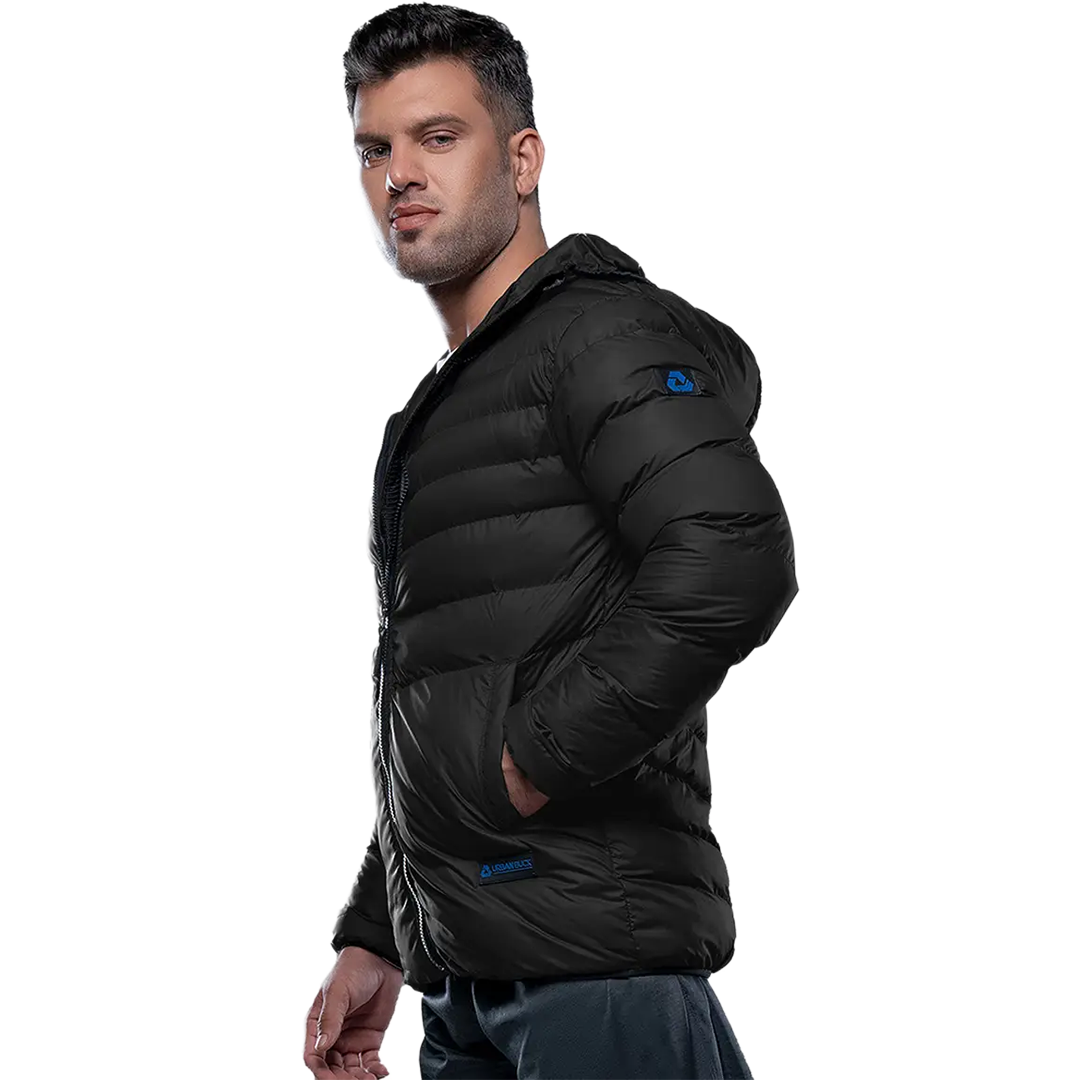 Austin Puffer Jacket Black with Hood