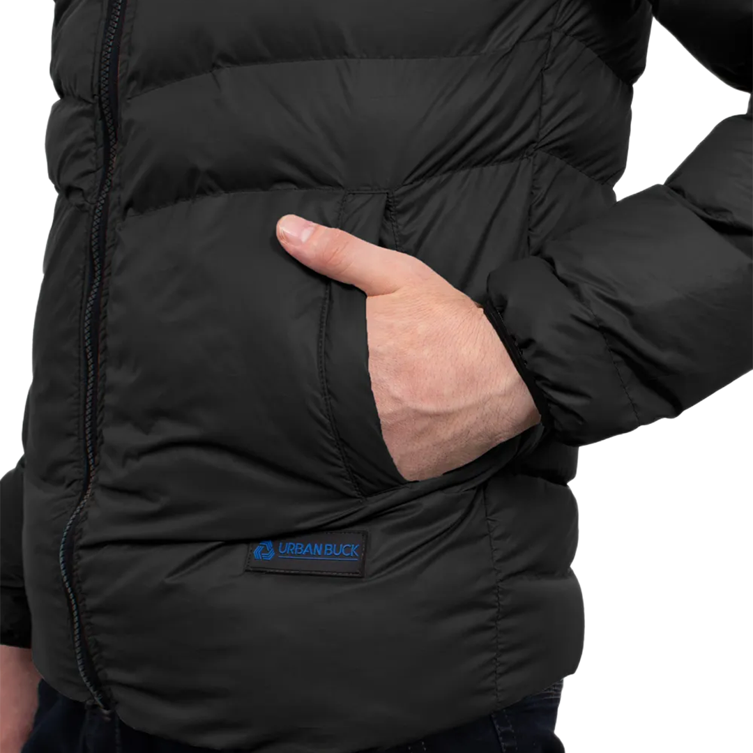Austin Puffer Jacket Black with Hood