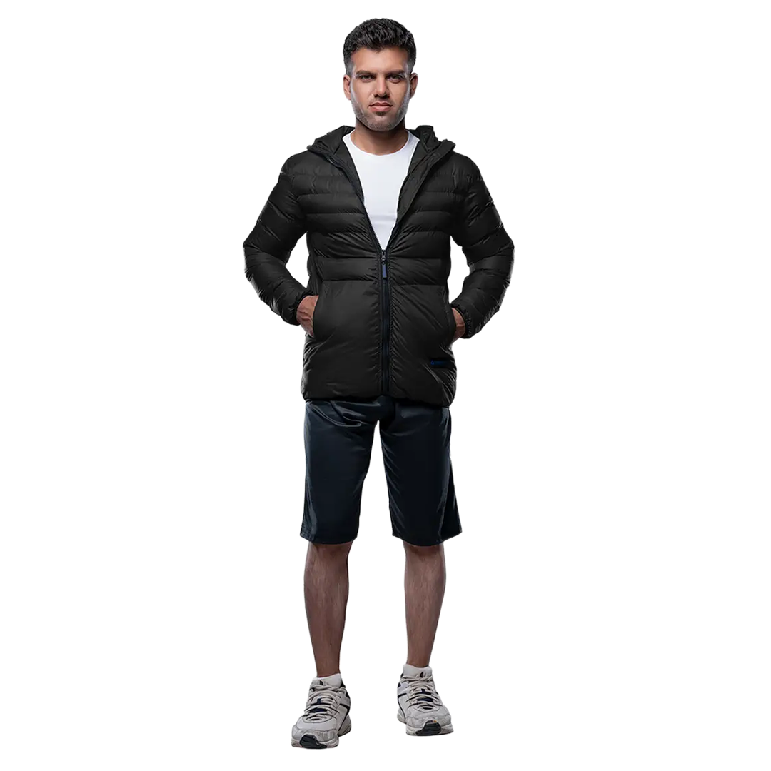 Austin Puffer Jacket Black with Hood