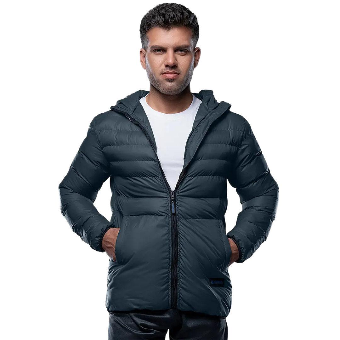 Austin Puffer Jacket Navy with Hood