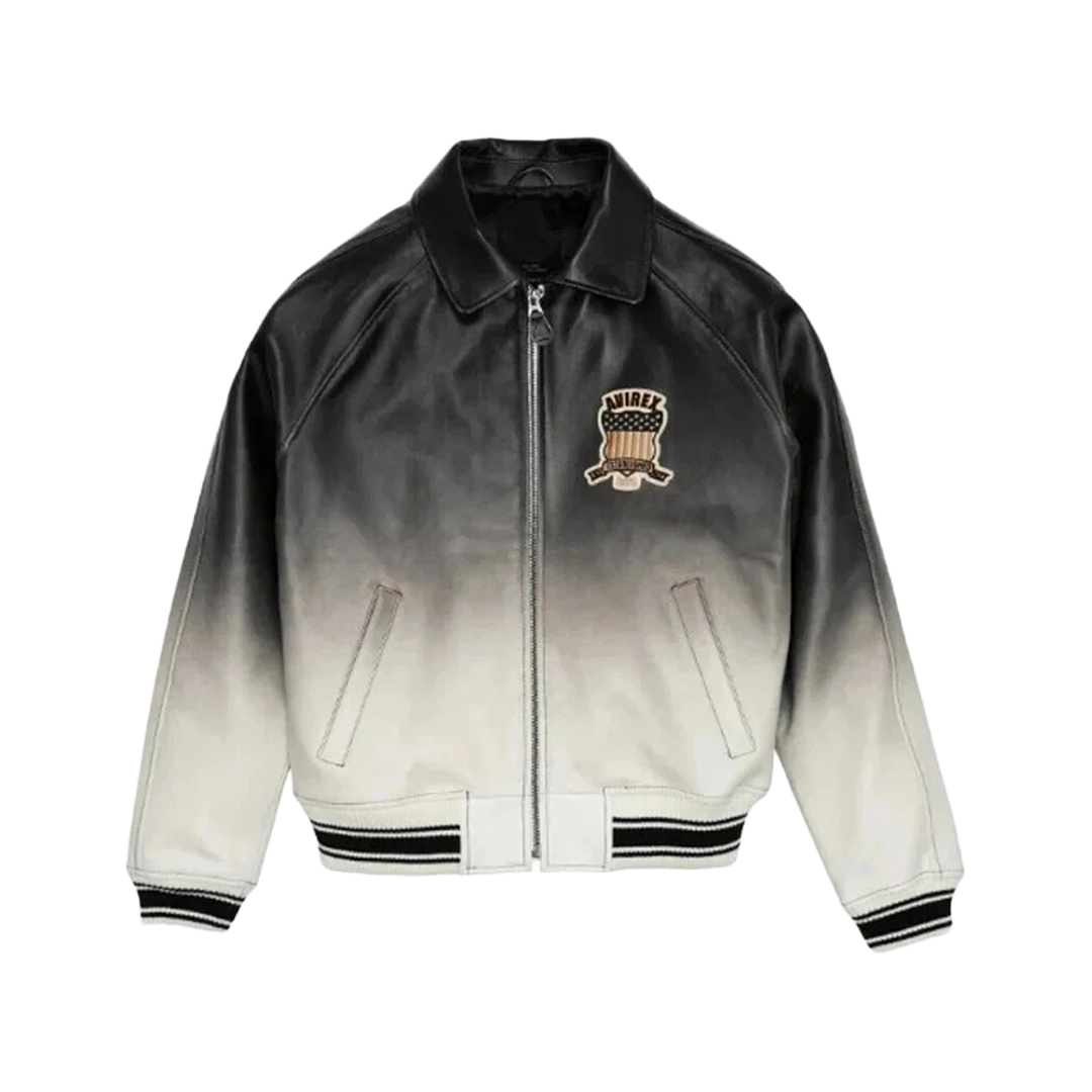 Avirex Real Leather Bomber Jacket – Ombre Dawn American Flight Icon Coat