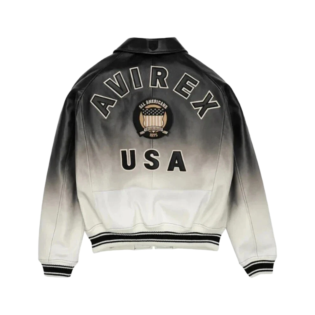 Avirex Real Leather Bomber Jacket – Ombre Dawn American Flight Icon Coat