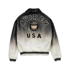Avirex Real Leather Bomber Jacket – Ombre Dawn American Flight Icon Coat
