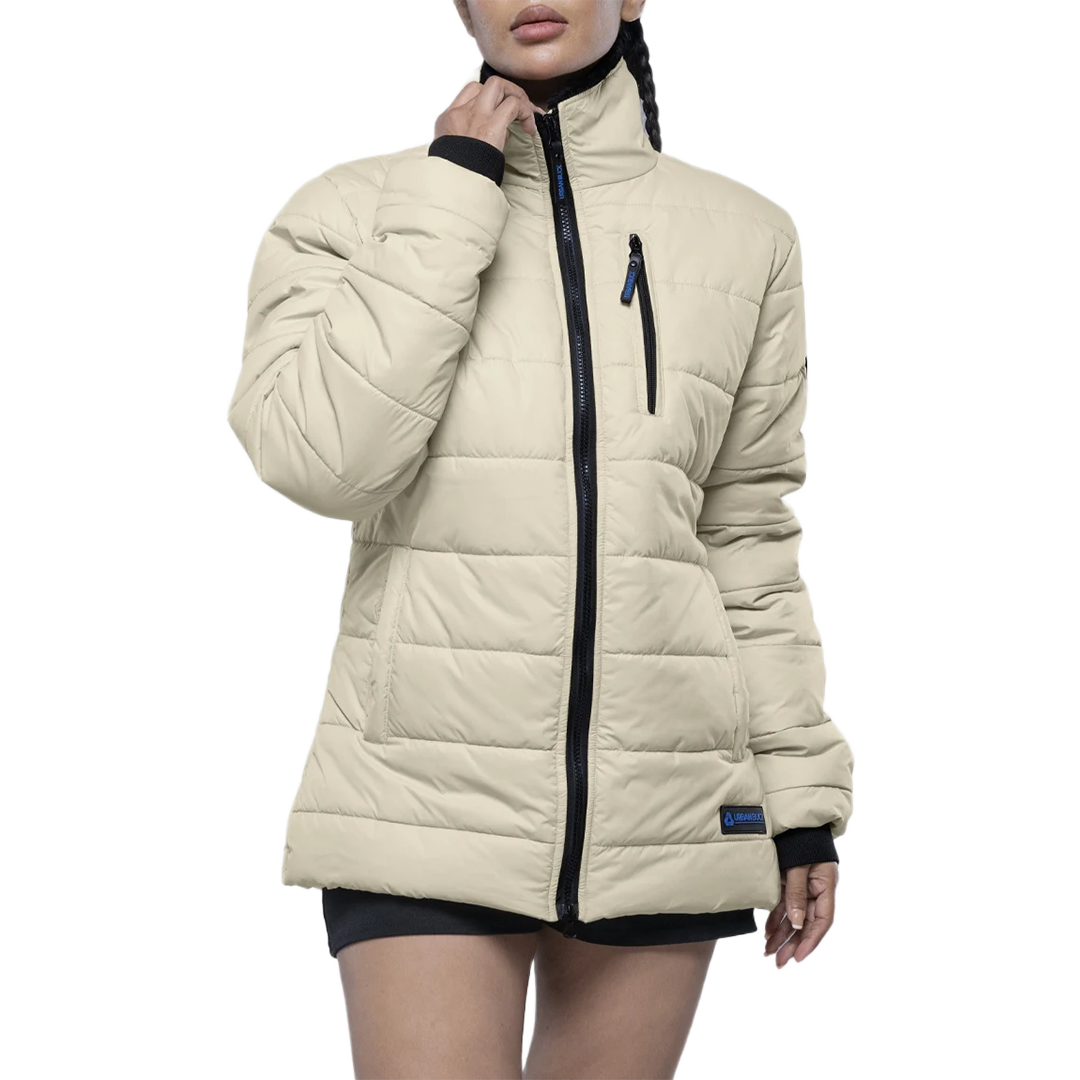 Azaria Womens Cream Insulated Puffer Jacket