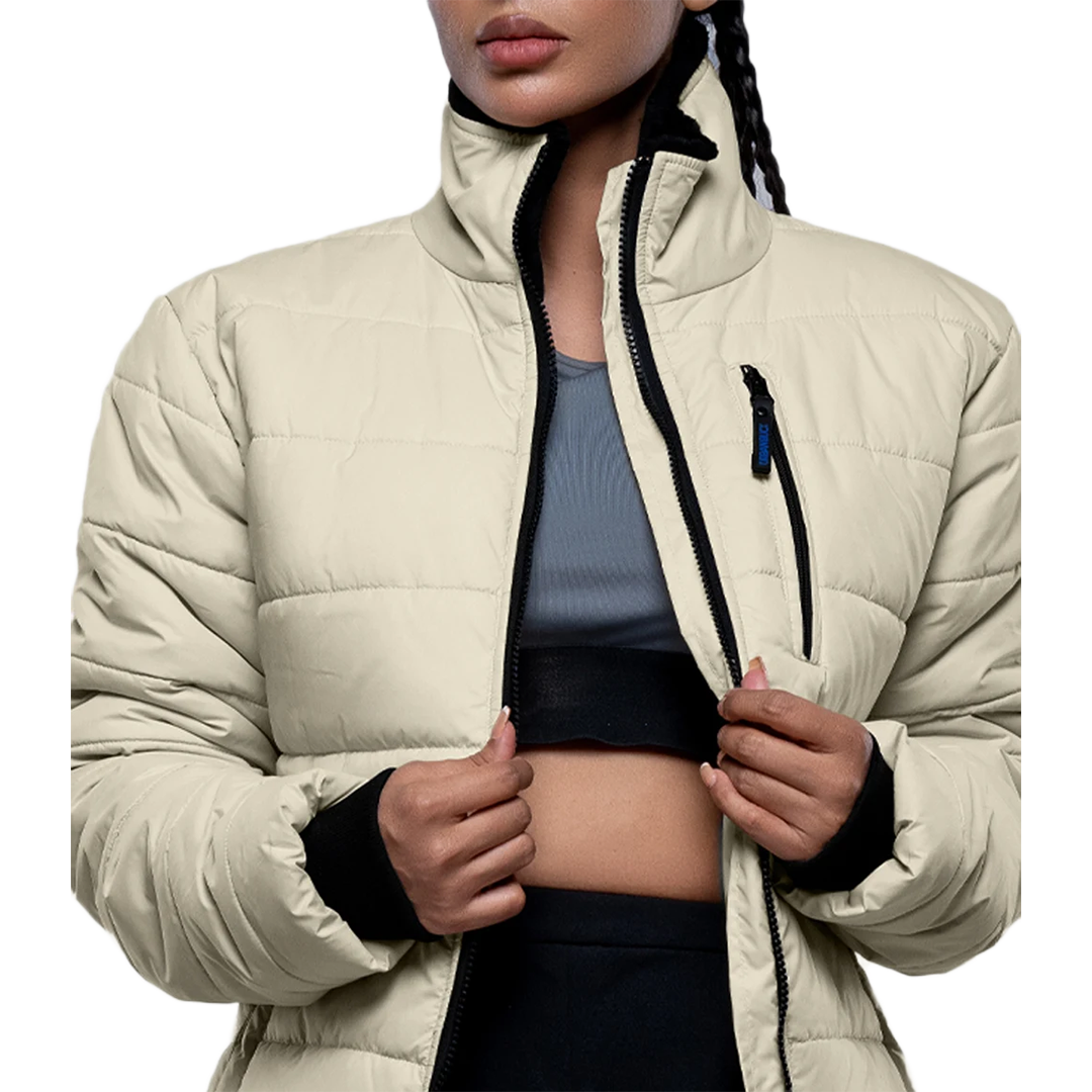 Azaria Womens Cream Insulated Puffer Jacket