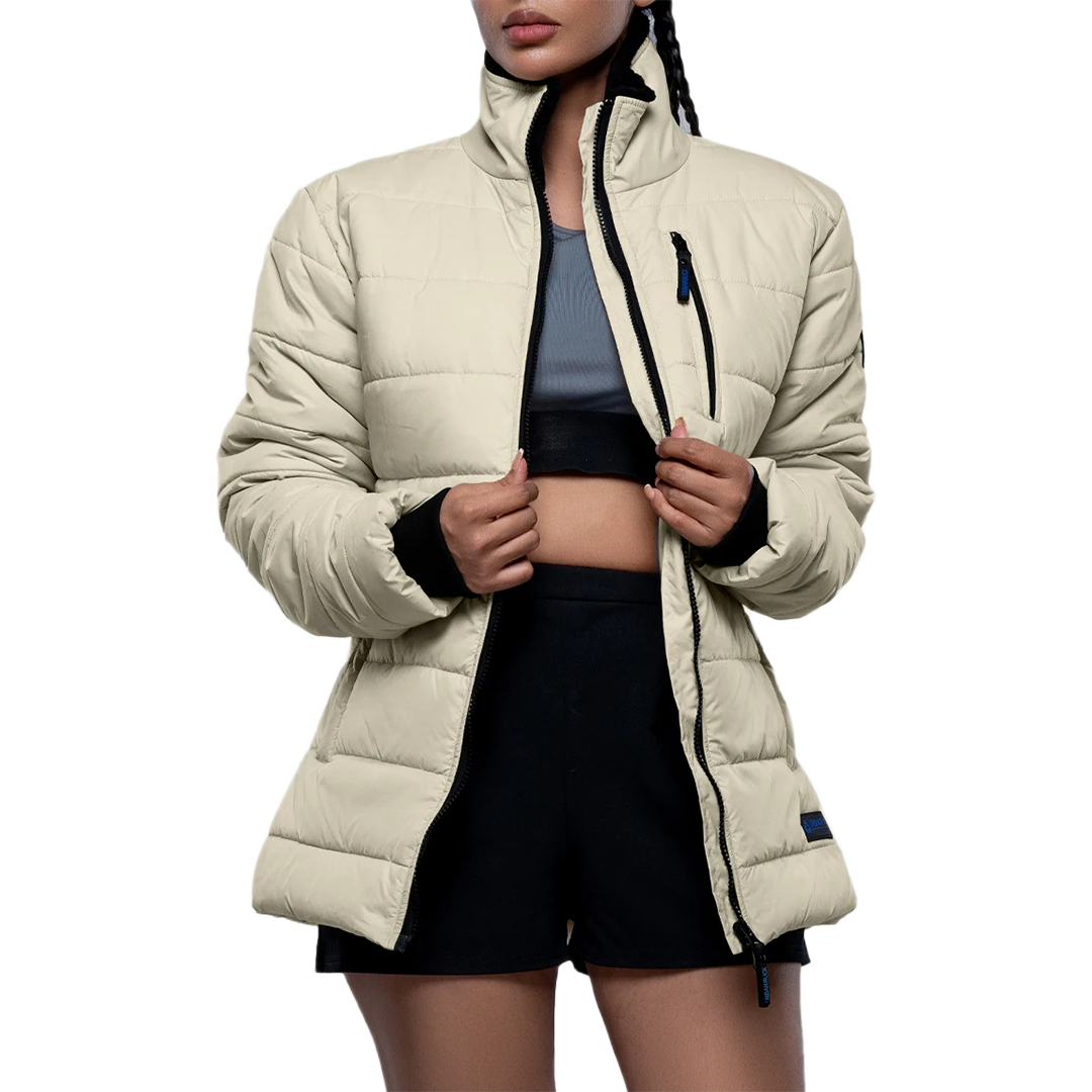Azaria Womens Cream Insulated Puffer Jacket