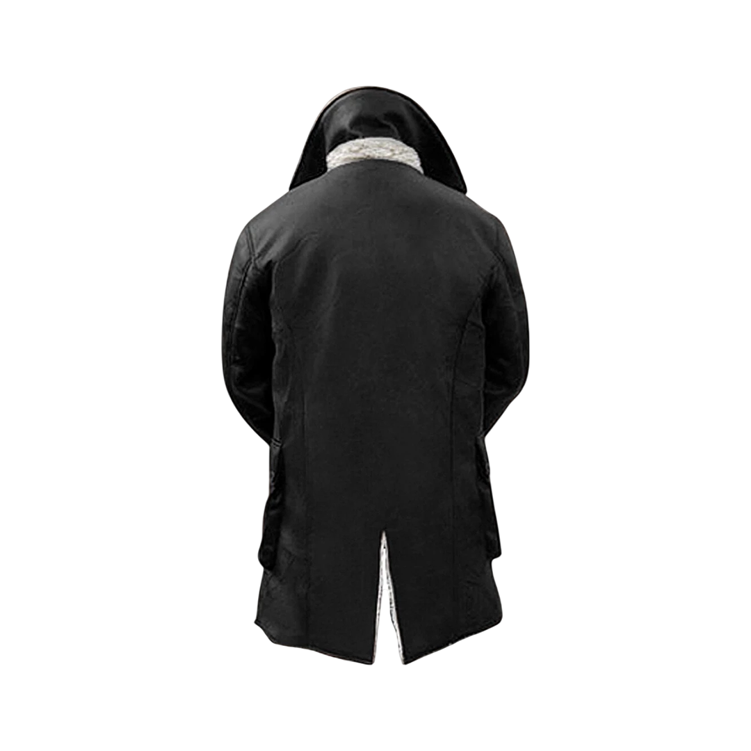 Bane Swedish Bomber Real Leather Black Winter Coat