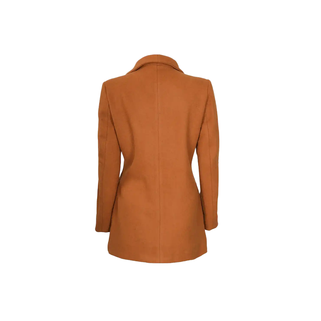 Barbara Women's 3/4 Length Rust Wool Overcoat