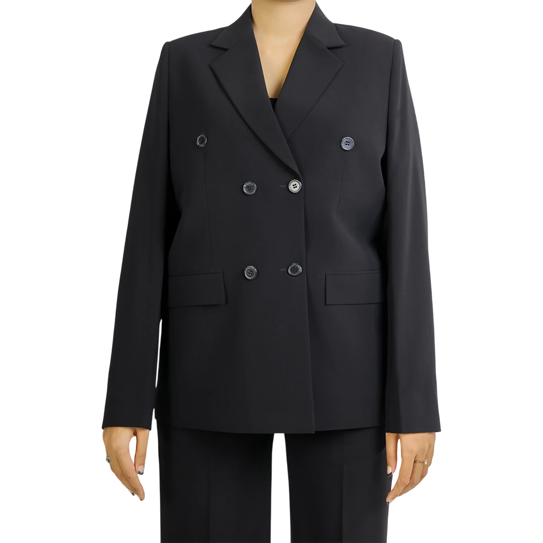 Bibbins Women's Black Double Breasted Regular Fit Suit