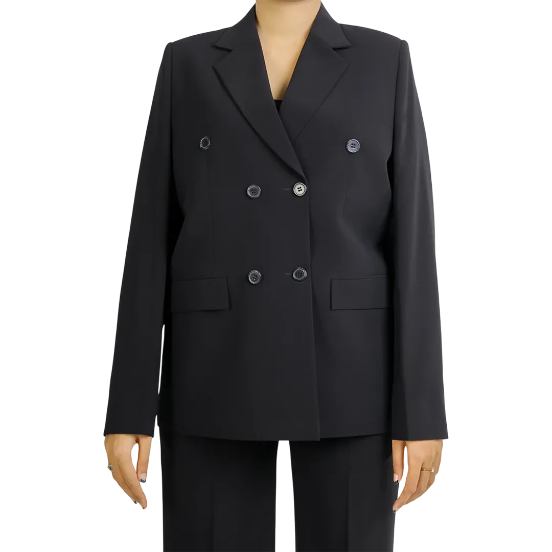 Bibbins Women's Black Double Breasted Regular Fit Suit