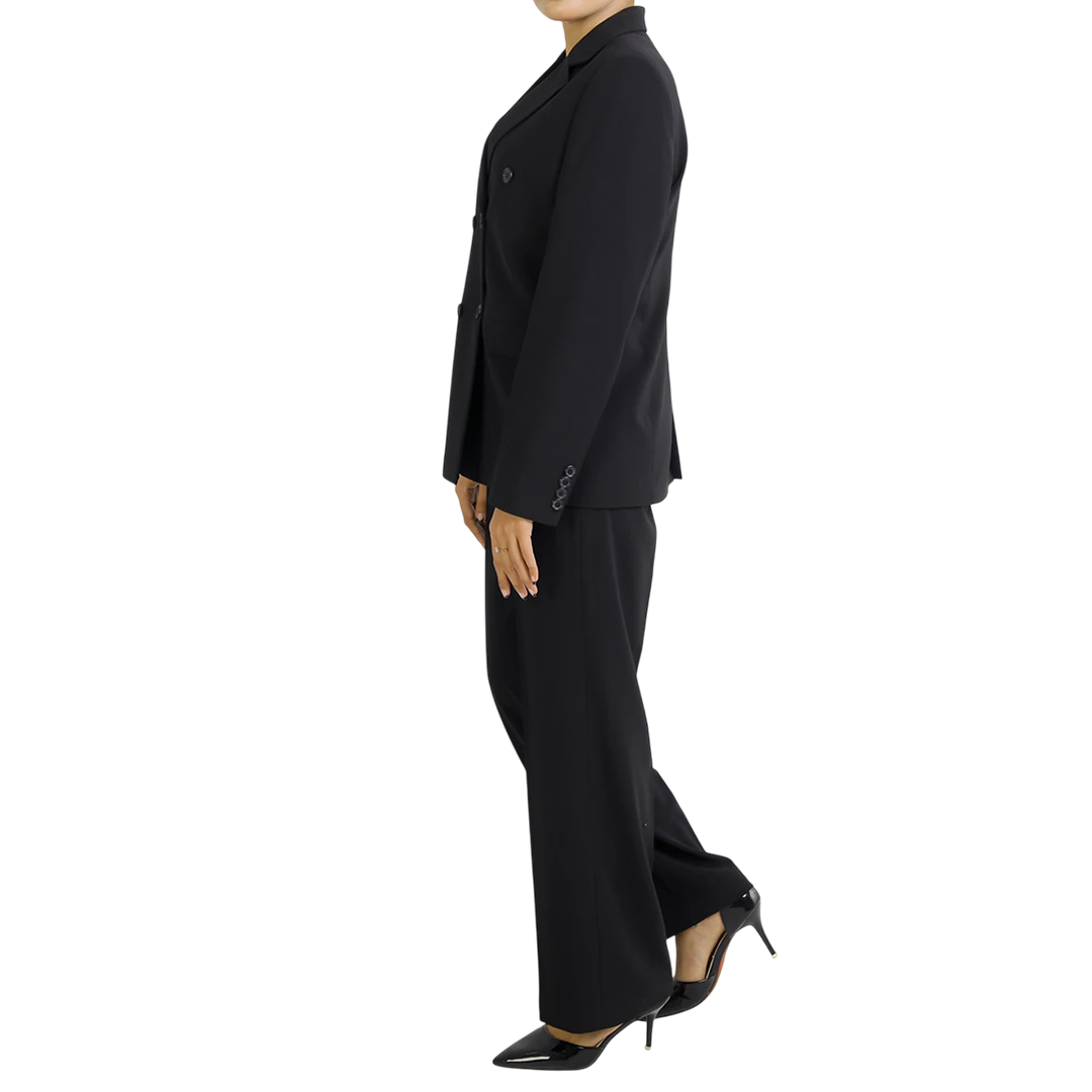 Bibbins Women's Black Double Breasted Regular Fit Suit