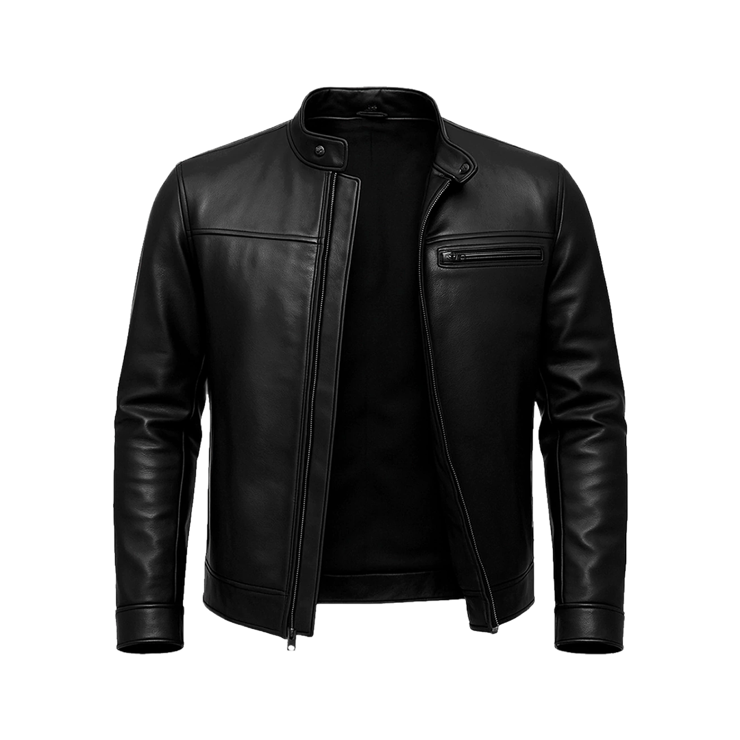 Bickford Men's Black Real Leather Biker Jacket