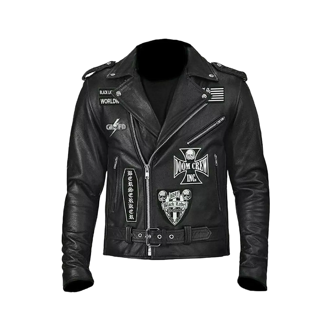 BLS Zakk Wylde Black Label Society Casual Motorcycle Biker Leather Jacket