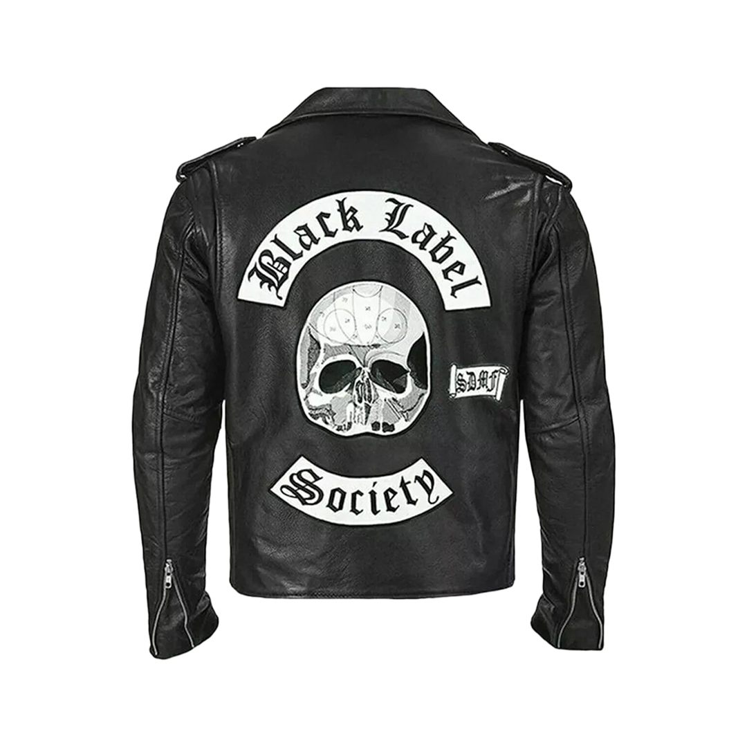 BLS Zakk Wylde Black Label Society Casual Motorcycle Biker Leather Jacket