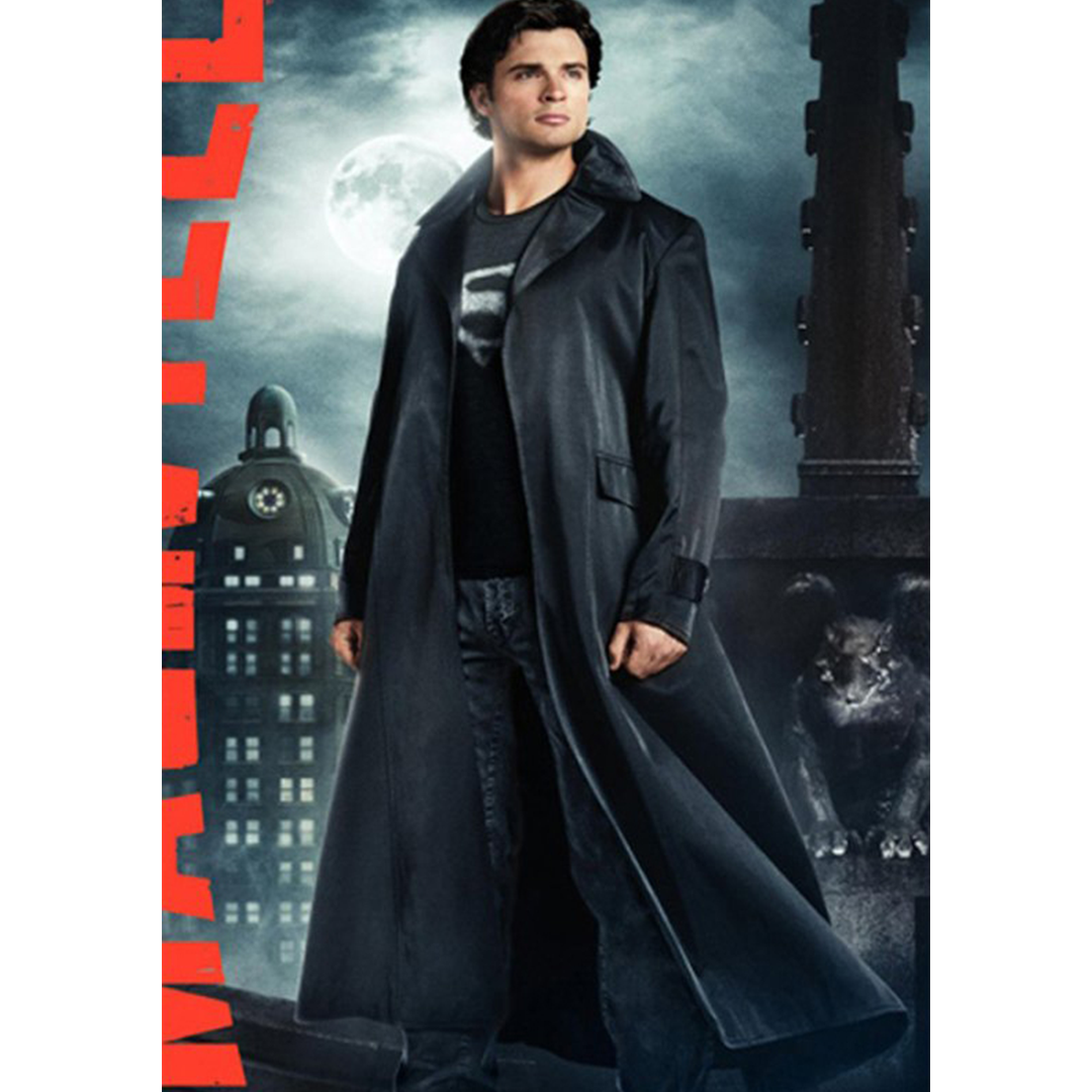 Clark Kent Superman Smallville Black Leather Coat