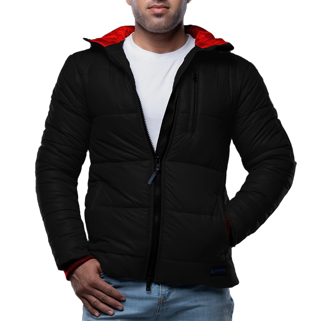 Colby Black Hooded Puffer Jacket for Men - Insulated Winter Jacket