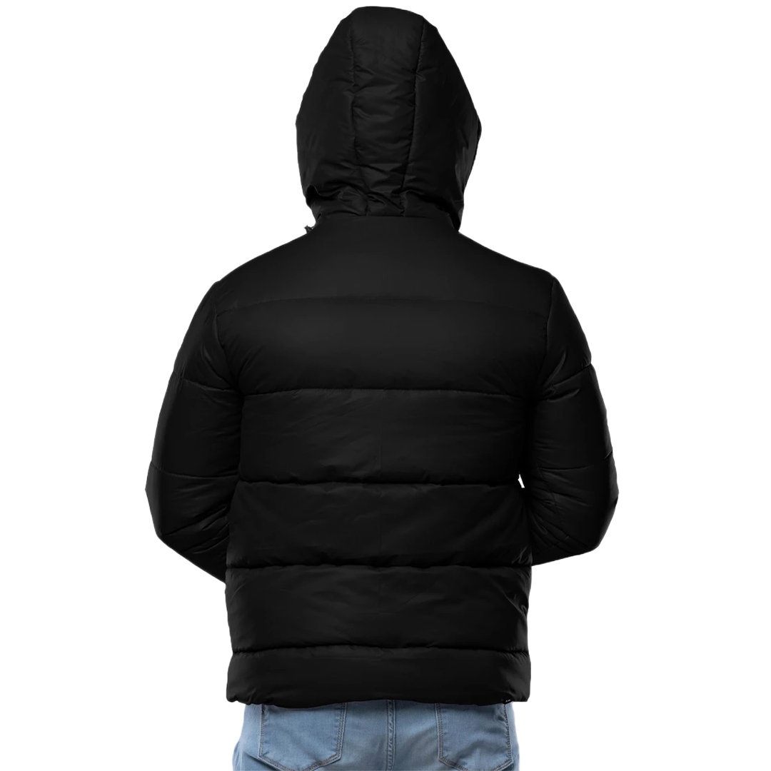 Colby Black Hooded Puffer Jacket for Men - Insulated Winter Jacket