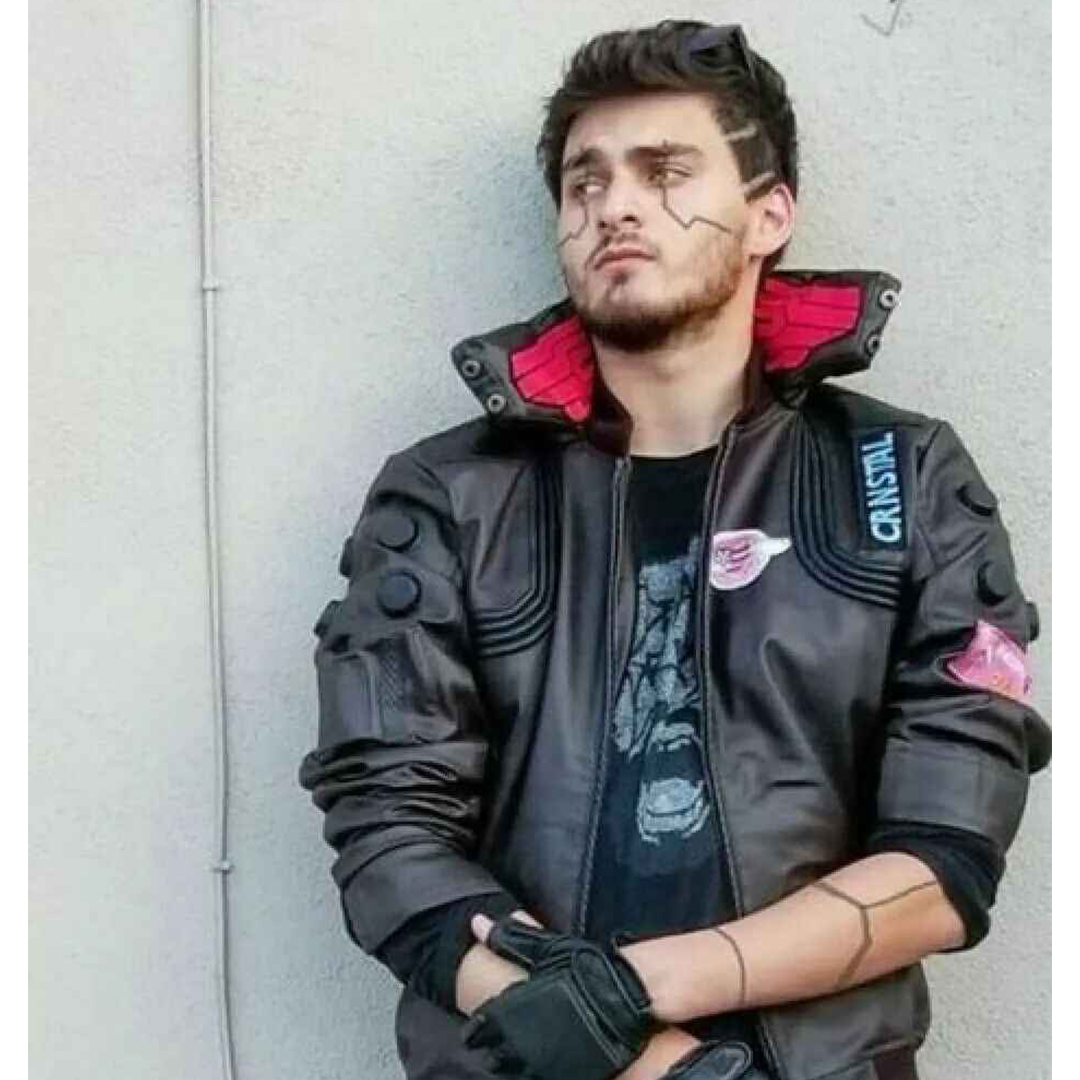 Cyber2077punk Samurai Bomber Leather Jacket