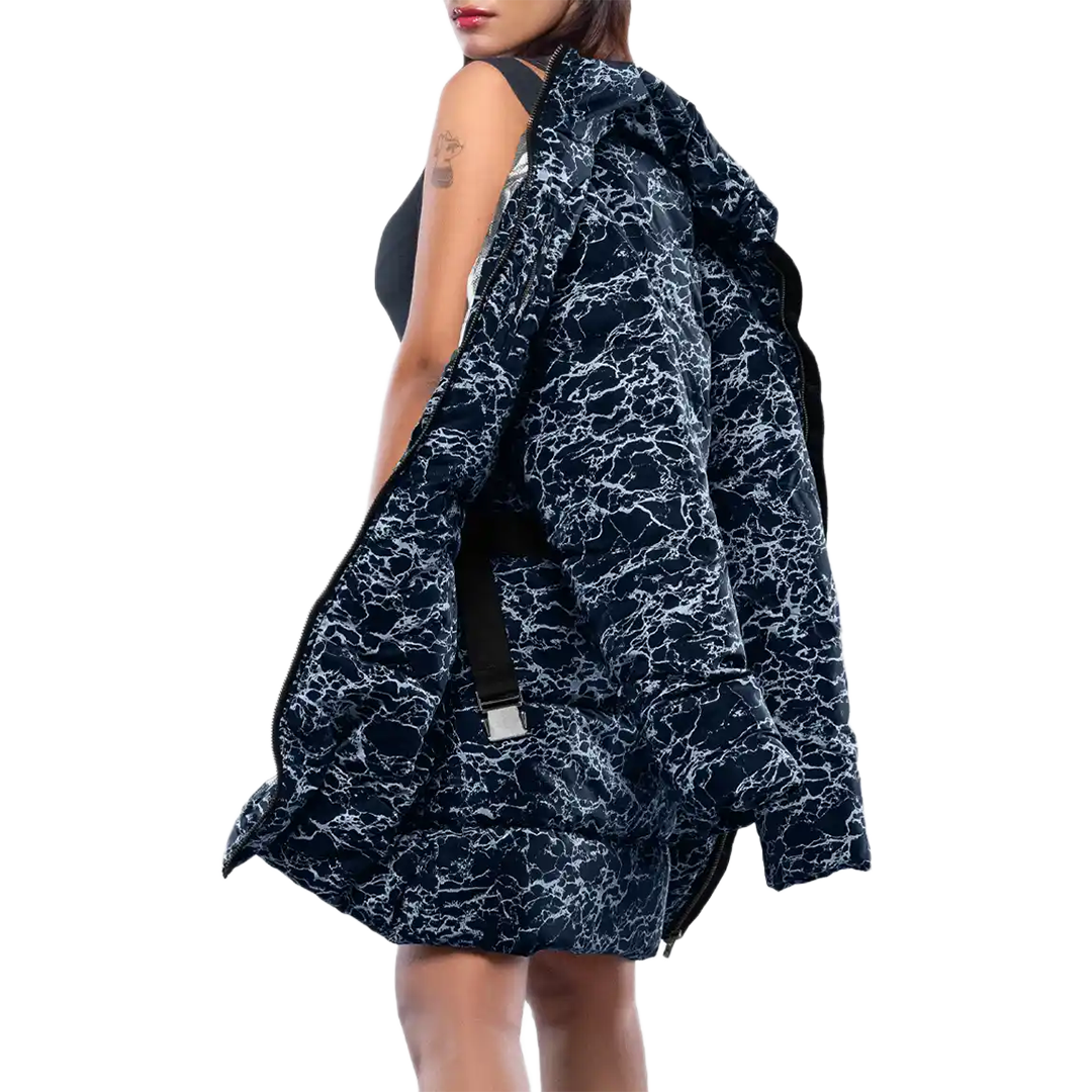 Dalia Women’s Blue Duck Down Coat - Insulated Puffer Jacket