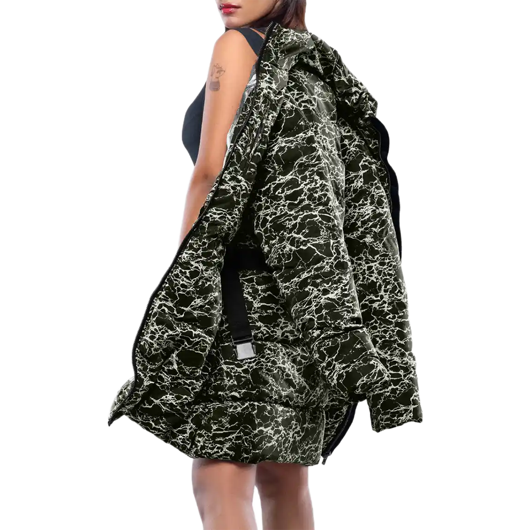 Dalia Women’s Green Duck Down Coat - Insulated Puffer Jacket