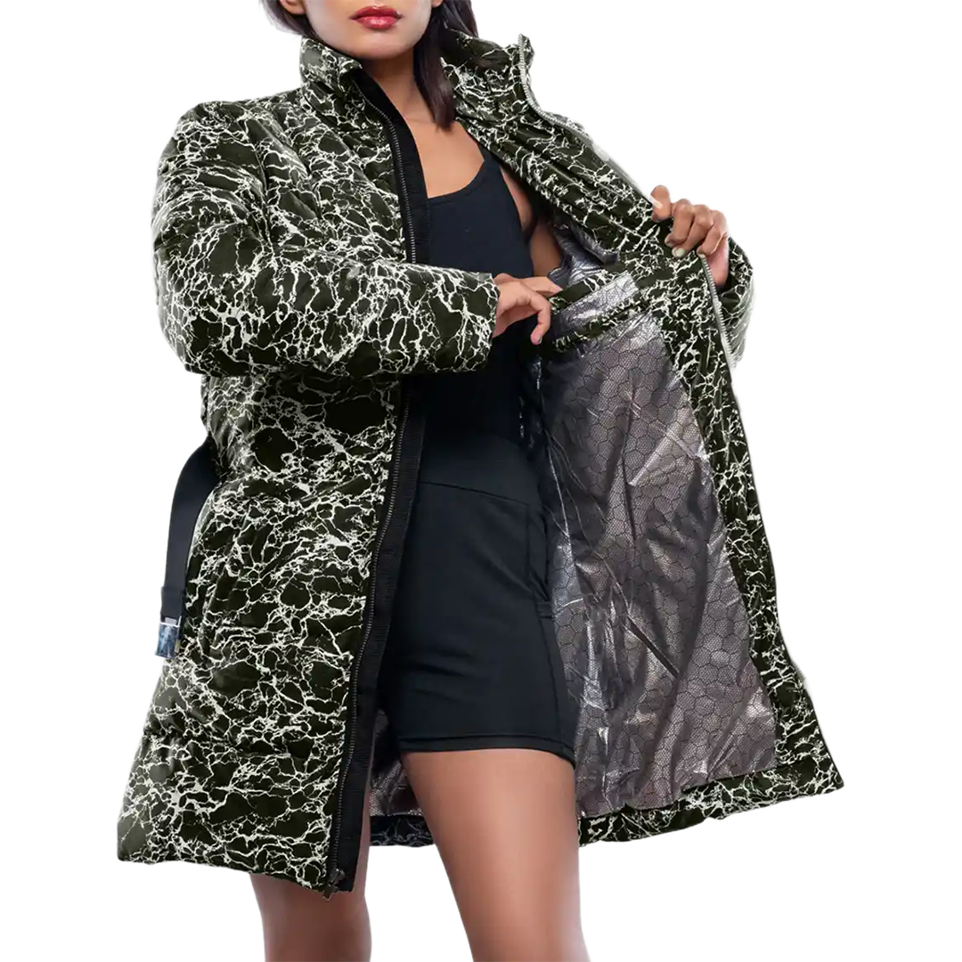 Dalia Women’s Green Duck Down Coat - Insulated Puffer Jacket