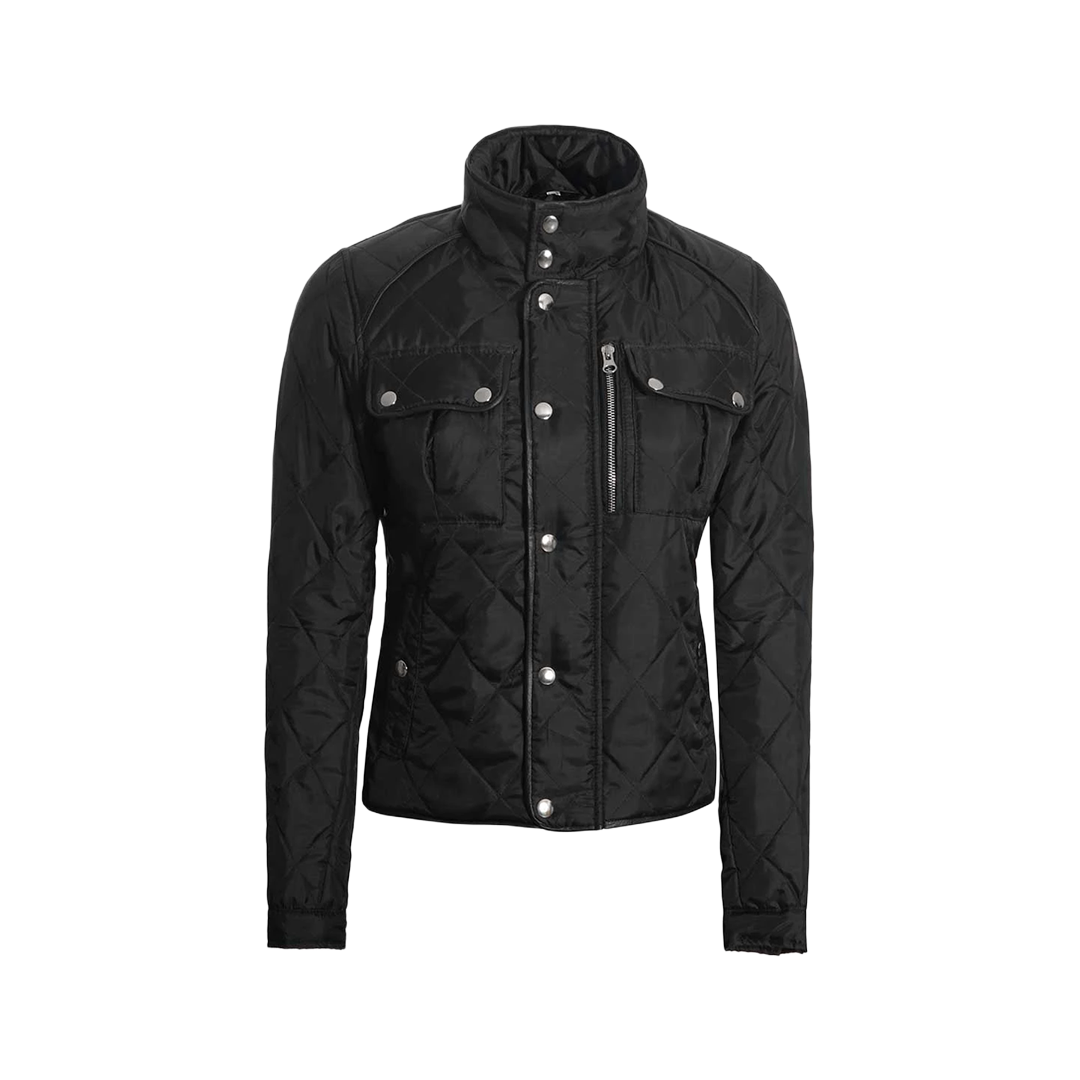 Delphia Black Quilted Jacket for Women - Lightweight Jacket