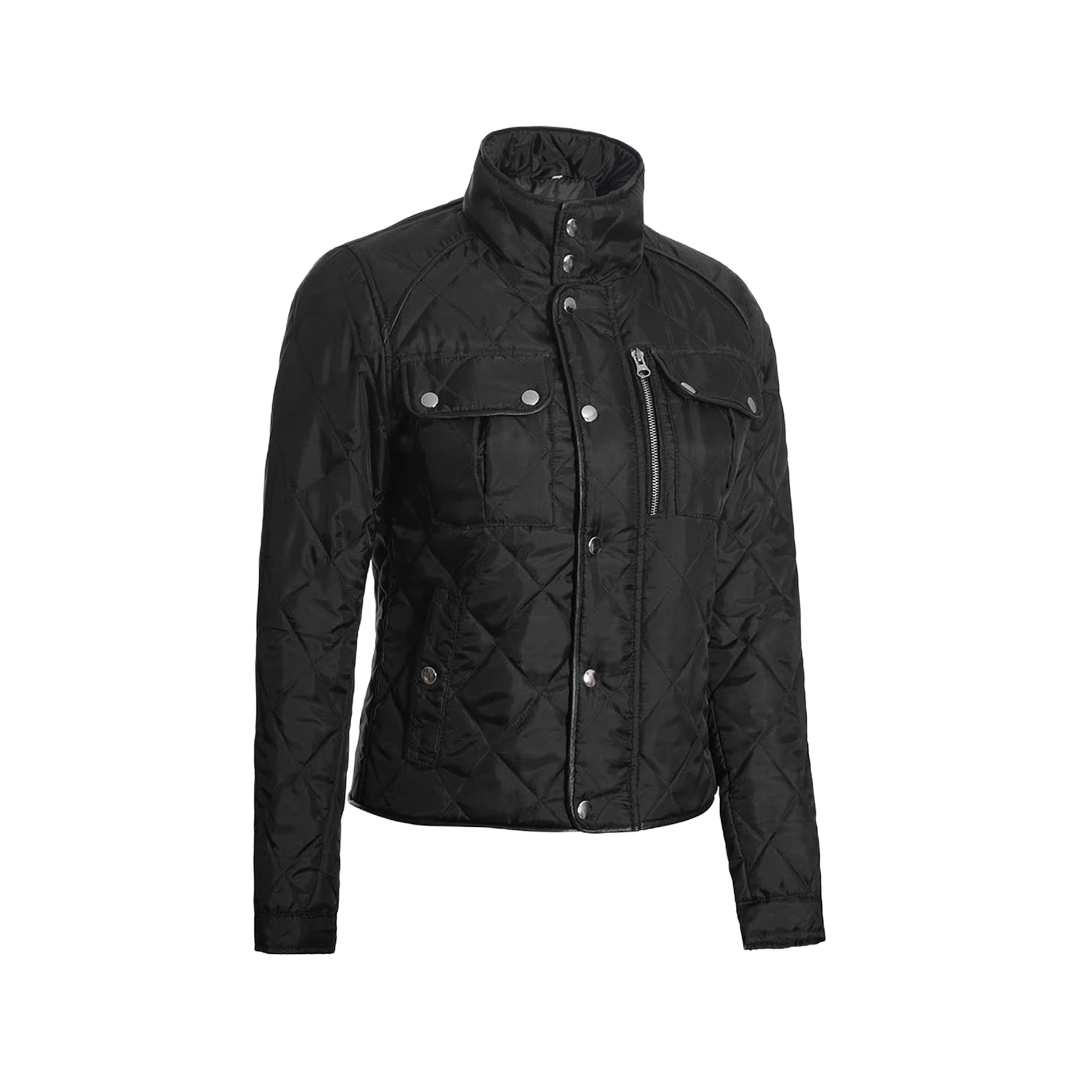 Delphia Black Quilted Jacket for Women - Lightweight Jacket