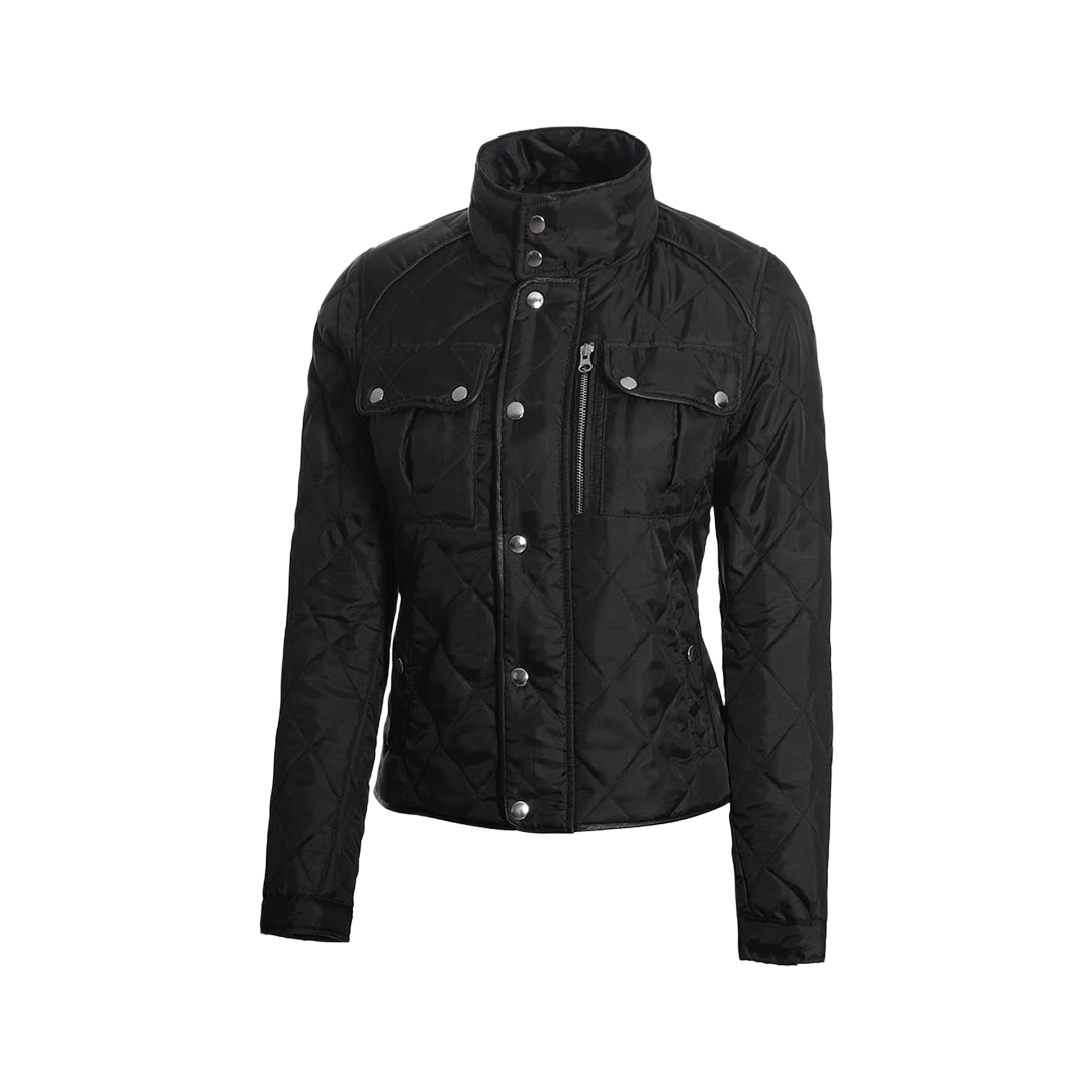 Delphia Black Quilted Jacket for Women - Lightweight Jacket
