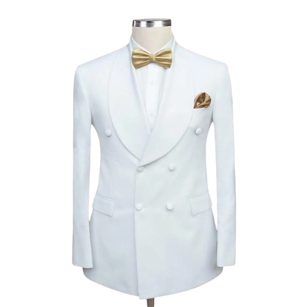 Denson Men's Shawl Lapel Off White Two Piece Tuxedo