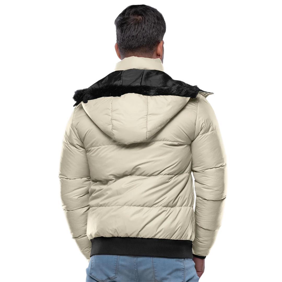 Desmond Cream Puffer Jacket Hooded
