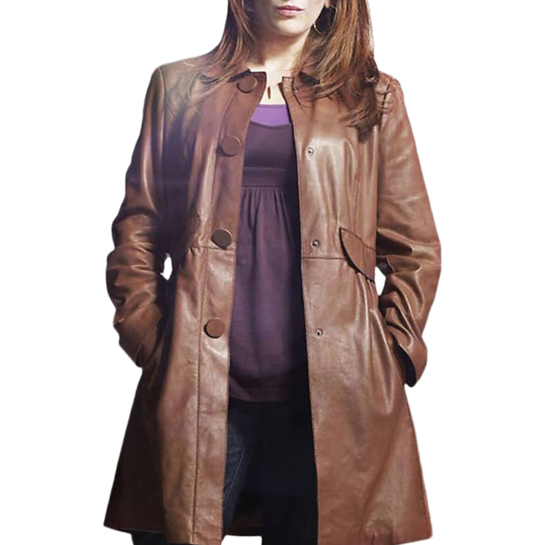Doctor Who Catherine Tate Double Breasted Leather Coat