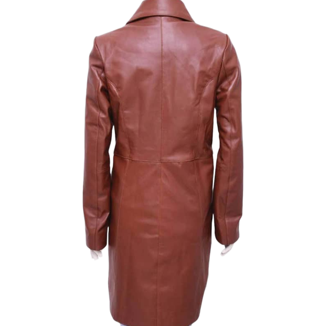 Doctor Who Catherine Tate Double Breasted Leather Coat